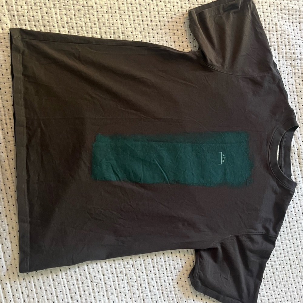 ACW Men's Black Graphic T-Shirt with Teal Center Stripe